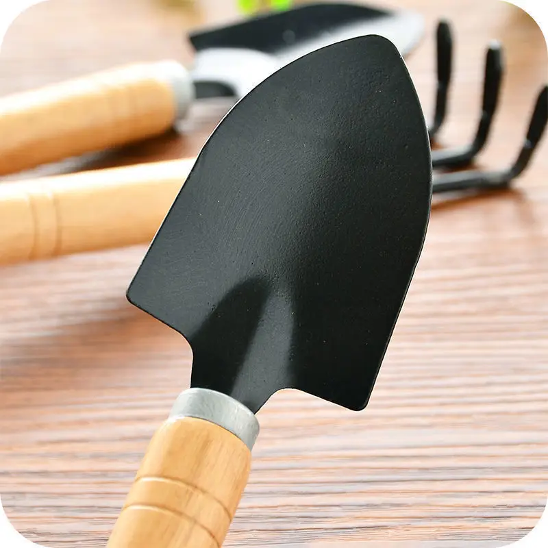 Mini Garden Hand Tool Set Wood Handle Shovel Rake Spade For Potted Plant Succulent Dig Weeding Gardening Kit