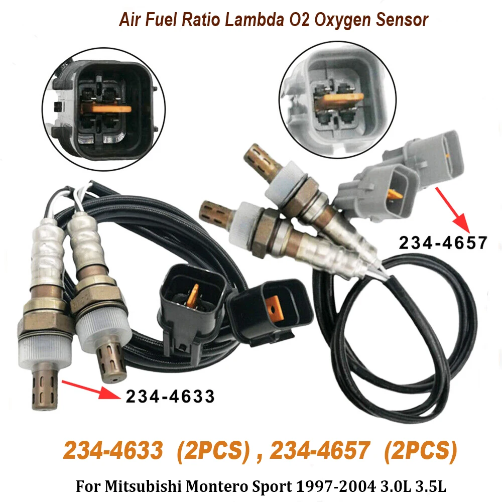 

4PCS 234-4633 234-4657 Air Fuel Ratio Lambda O2 Oxygen Sensor For Mitsubishi Montero Sport 3.0L 3.5L 1997-2004