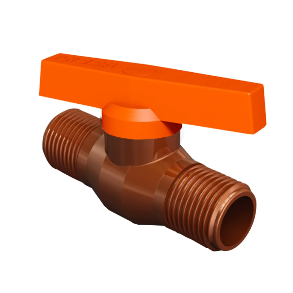 Brown Pvc External Thread Ball Record With Gauge 1/2 