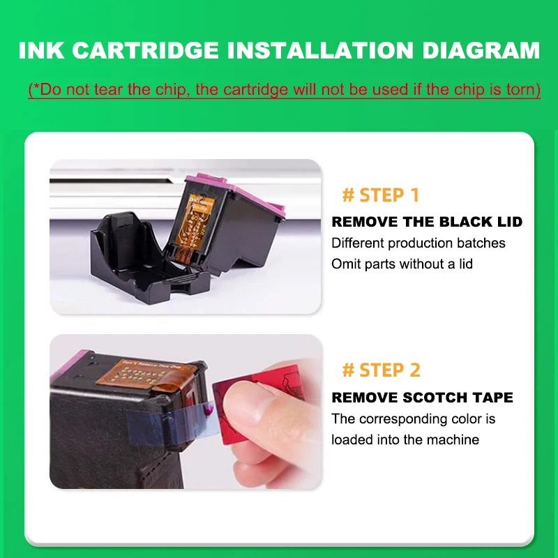 Compatible Replacement Mbrush Mini Color Printers Ink Cartridges 62XL for use in Mbrush Kongten Handheld Color Logo Ink Printers