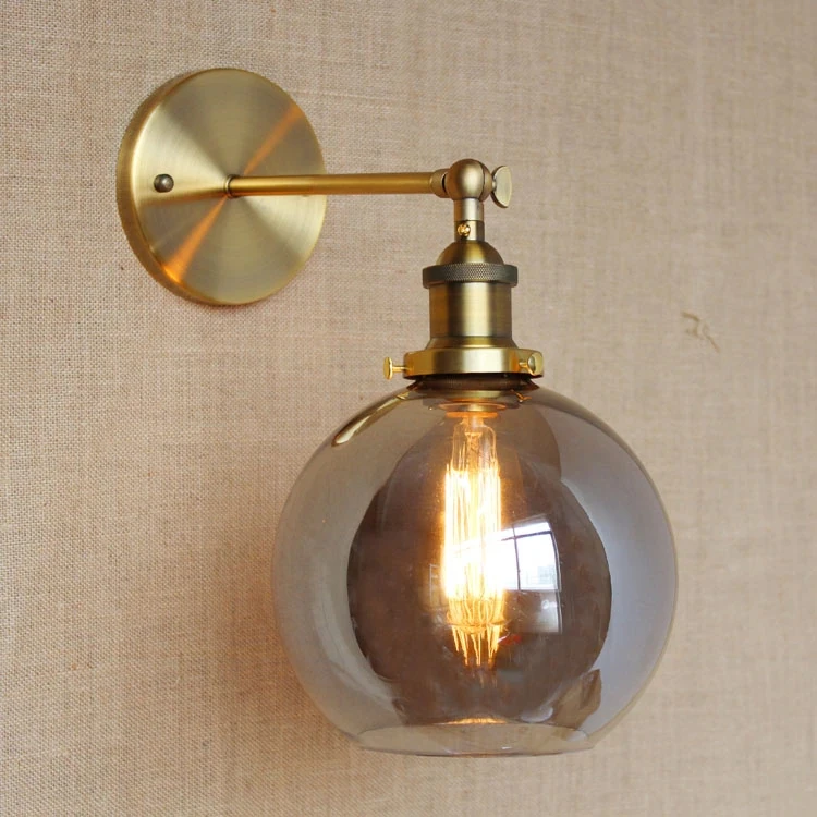 Amerikaanse Vintage Wandlampen Glazen Bal Retro Loft Muur Schansen Slaapkamer Woonkamer Hal Verlichtingsarmaturen Arandela De Parede