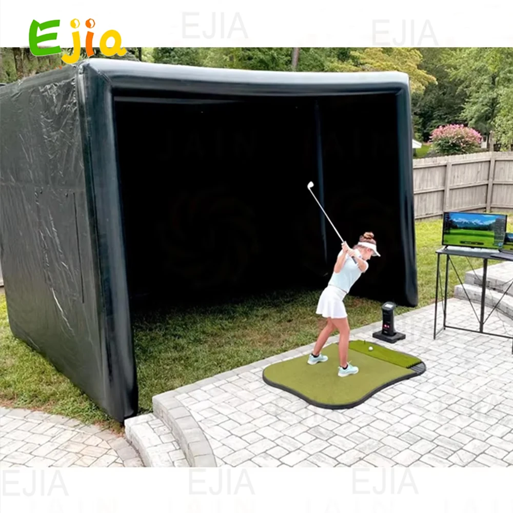 Portable Inflatable Golf Simulator -13x10FT Indoor/Outdoor Golf Simulator Enclosure with Impact Display Projection Screen