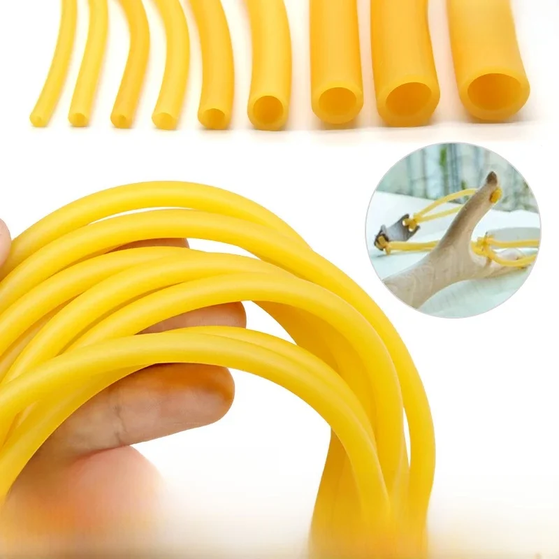 Tuyaux en caoutchouc Latex naturel, 1 Ă 10m, ID jaune 1.6 ~ 18mm, Tube de pĂȘche haute rĂ©silient, bande Ă©lastique de Fitness pour fronde, catapulte