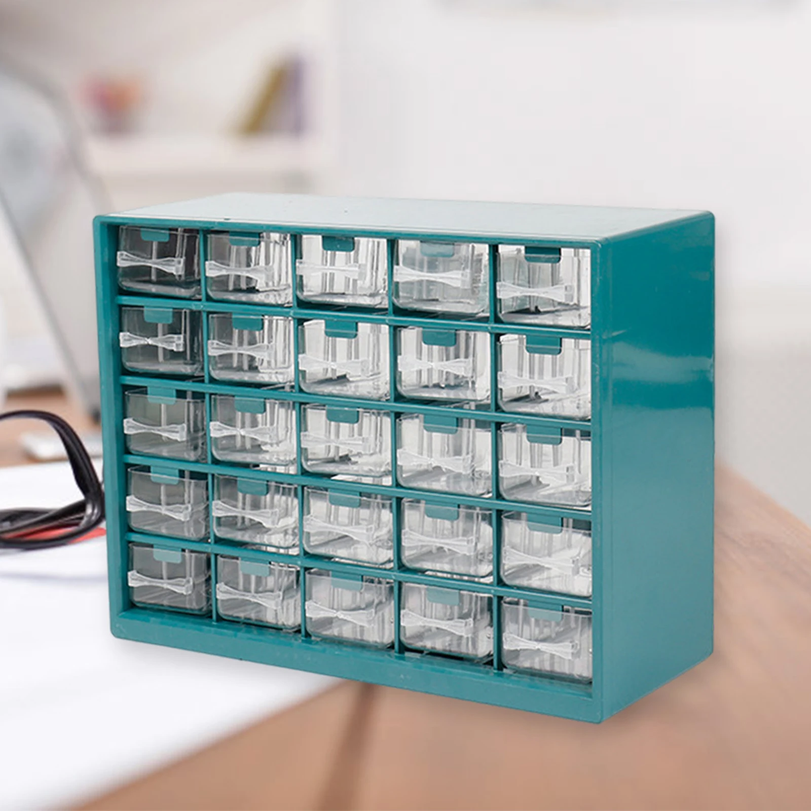Plastic 25 Drawer Parts Hardware Tool Storage Box with Drawer Tool Storage Cabinet for Crafts Beads