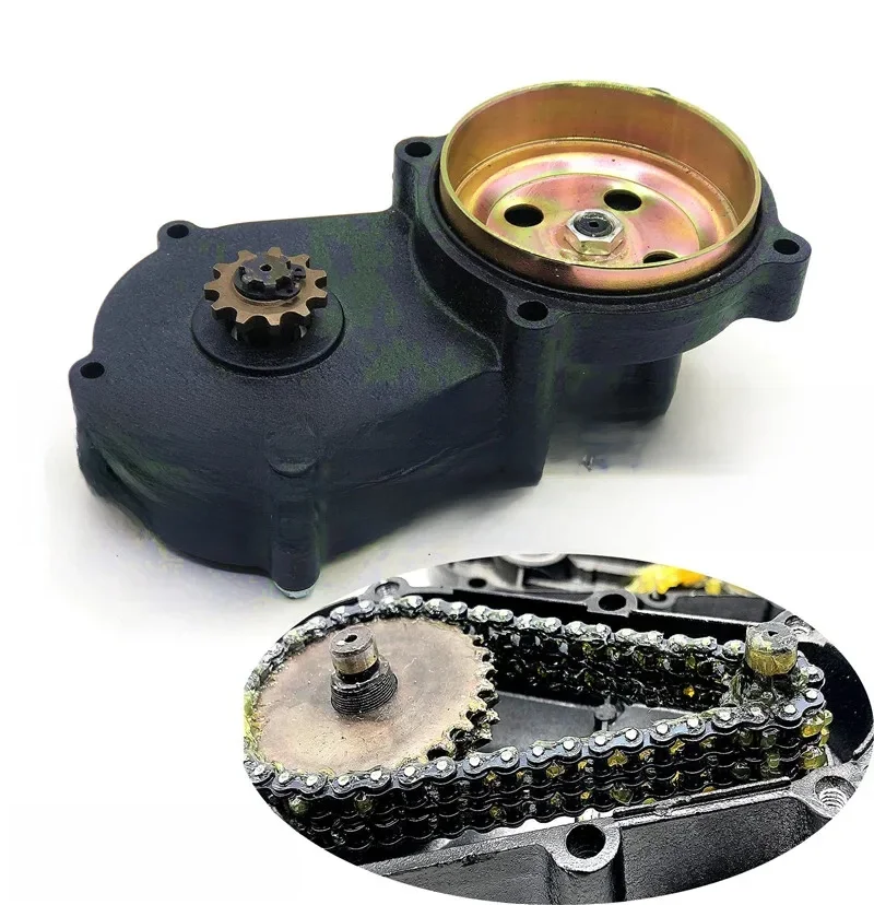 T8F skrzynia biegów z podwójnym łańcuchem czarna 11 13 14 17 19 20 zębów dla 43cc 47cc 49cc Mini Moto Pit motor terenowy Quad ATV Buggy gokart — zdjęcie 2