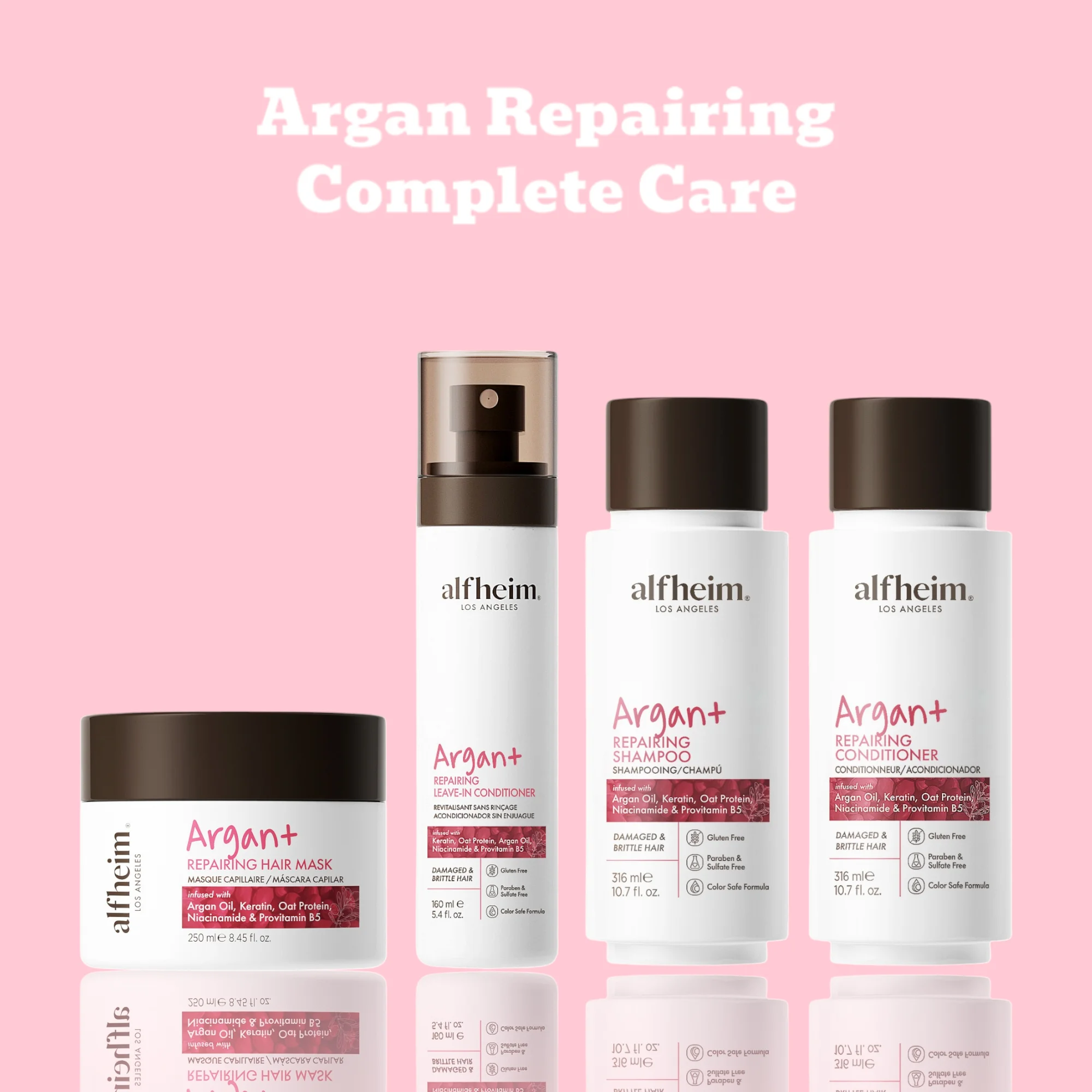 Argan Repairing Shampoo Conditioner Mask&Leave-In Spray Set