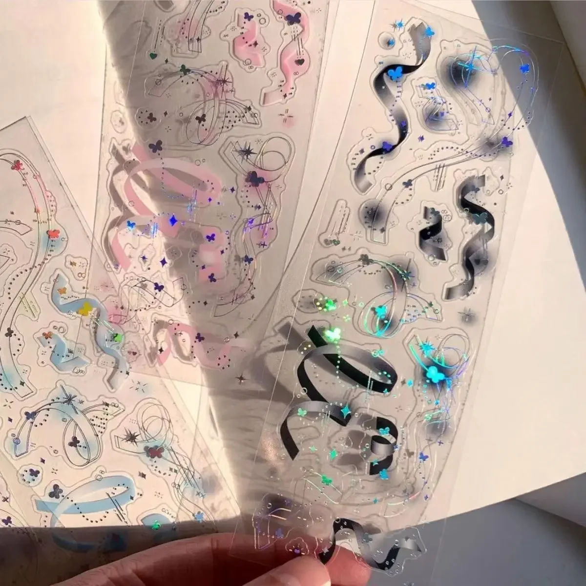 Bunte Band holographische Laser Aufkleber Diy Schaben Kawaii dekorative Materialien Idol Karte Album