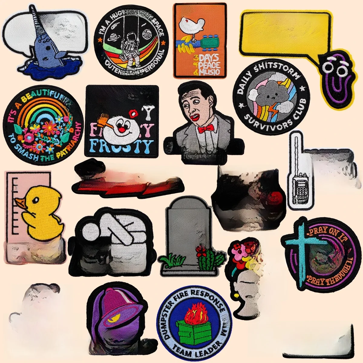 Patchs brodés d'astronome pour vêtements, patch thermocollant, badges cousus, accessoires vestisensbricolage, reste bizarre, citations drôles