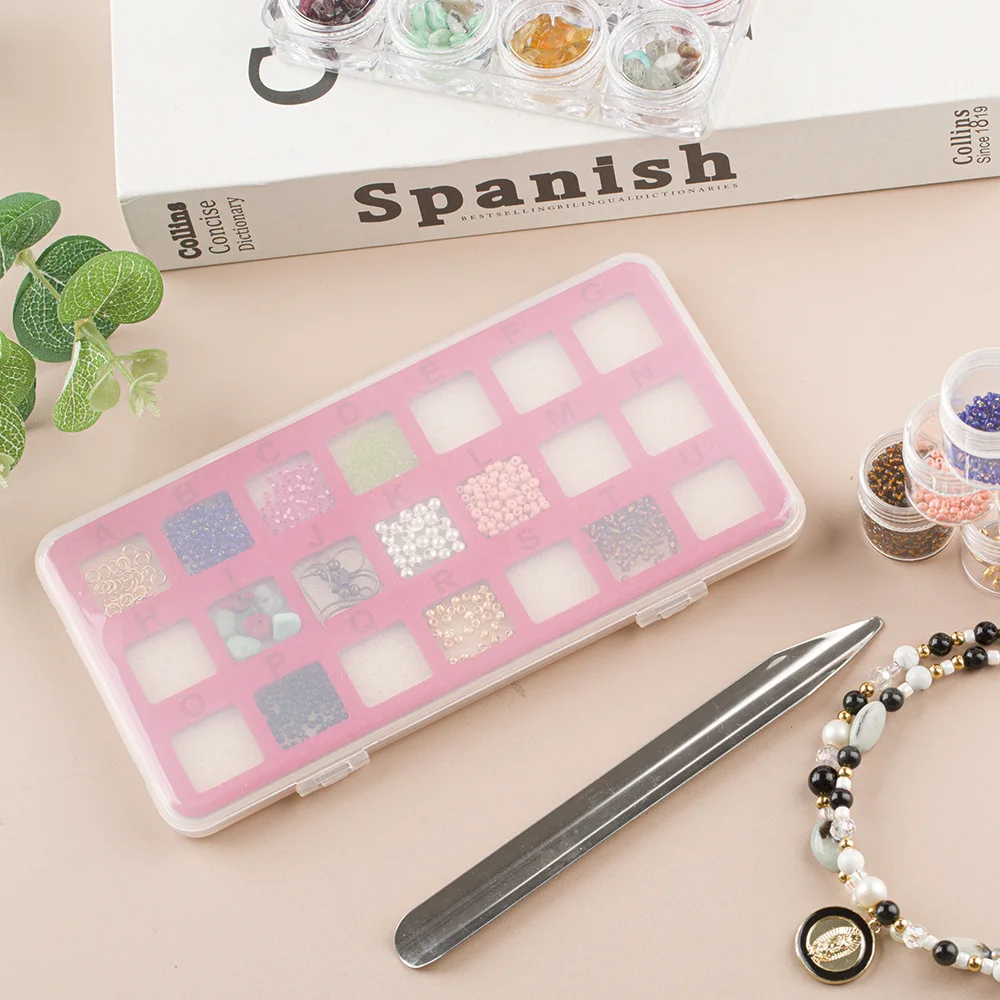 

21 сетка, отсеки для доски для бисера, пластиковая коробка, чехол для ювелирных изделий, мелкие предметы, контейнер для хранения бисера, органайзер для рукоделия