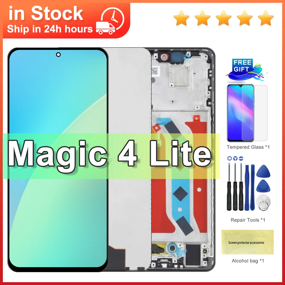 6.81\'\' Tested Display For Magic4 Lite LCD ANY-LX1/2/3 Display Screen Touch Digitizer For Honor Magic 4 Lite  Display Replacement