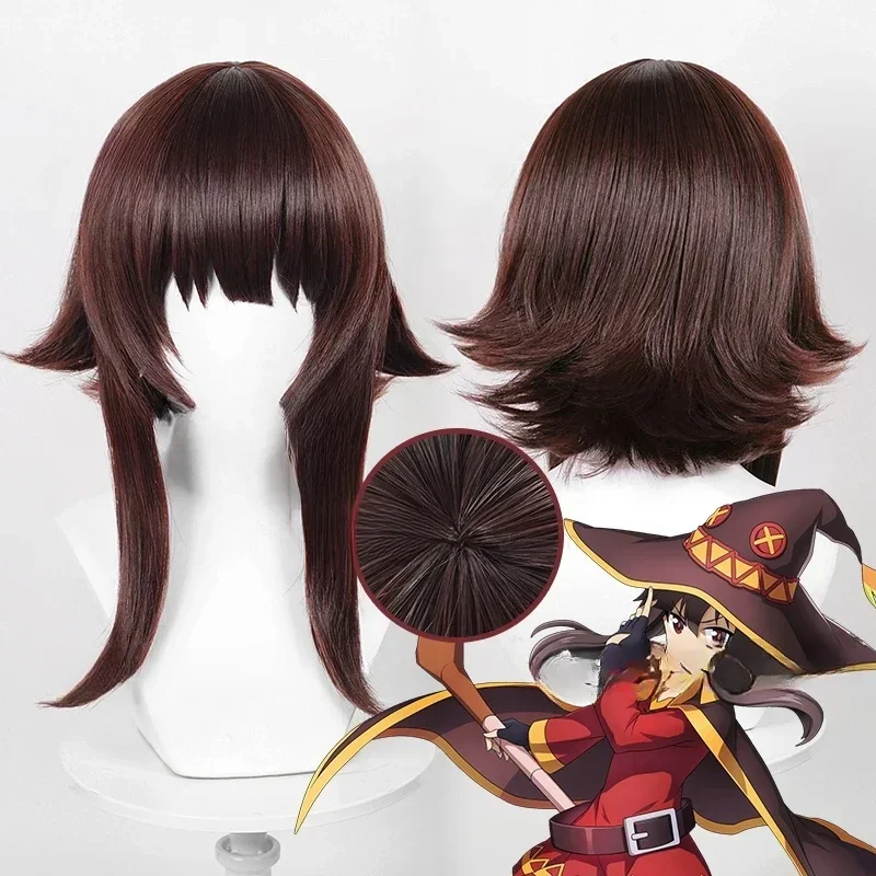 Anime Megumin Cosplay Perücke 32 cm Kurzes Haar Hitzebeständige Synthetische Perücken