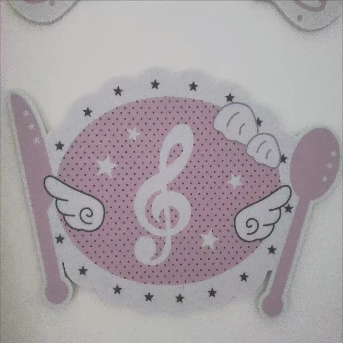 Kawaii Koreanische Ins-Style Messer-Gabel-Flügel Spezialform Filztafel Bar Pain Board Hintergrund Fotowand Bohrfreie Dekorative Tafel – Detail 8