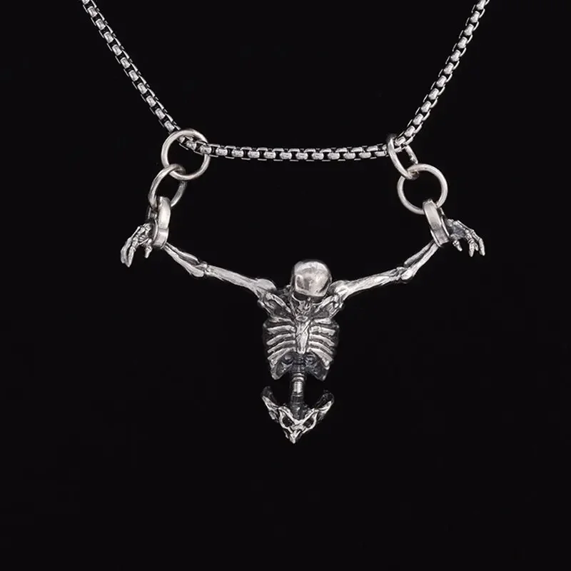 AliExpress Retro Gothic Grim Reaper Skull Pendant Necklace for Men Cycling Accessories Jewelry Gifts