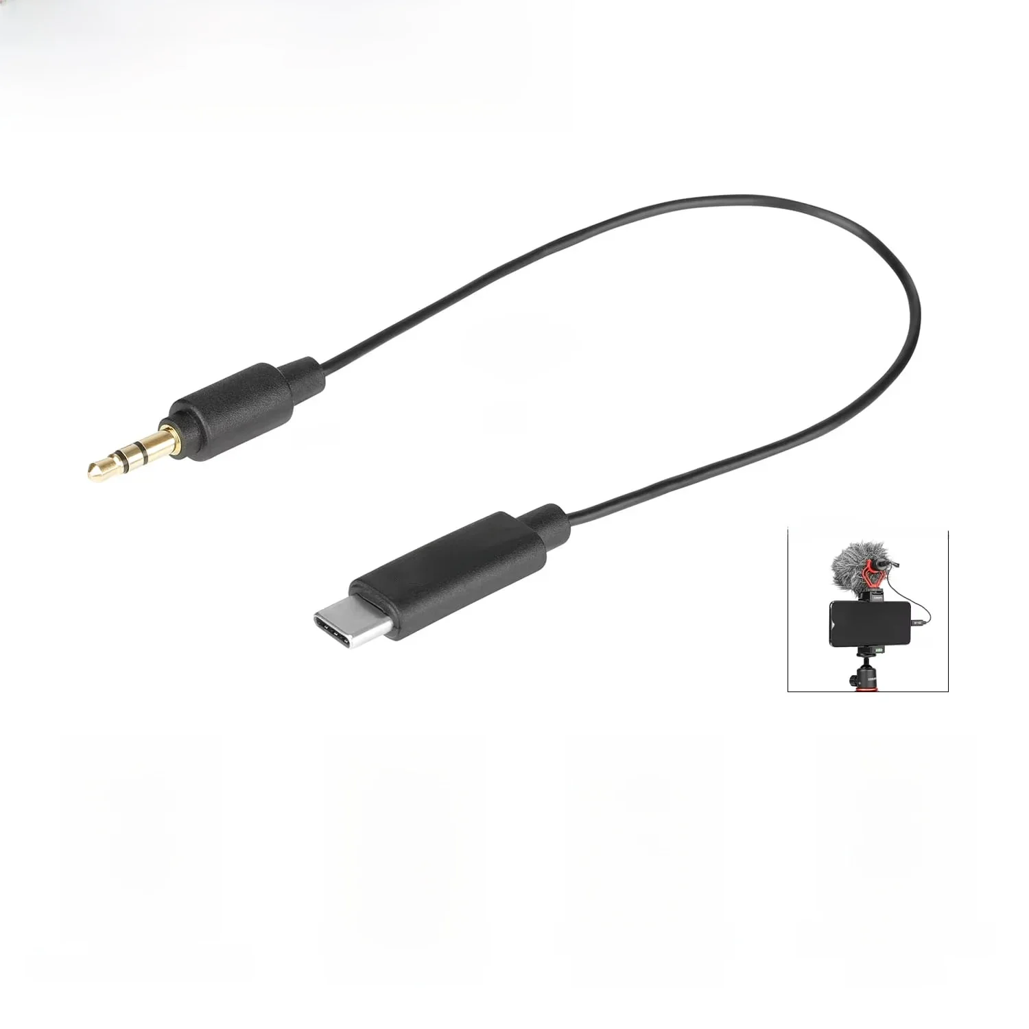 BOYA BY-K2 3,5 mm TRS (męski) na USB typu C (męski) Adapter audio do telefonów Konwerter urządzeń USB-C — 2
