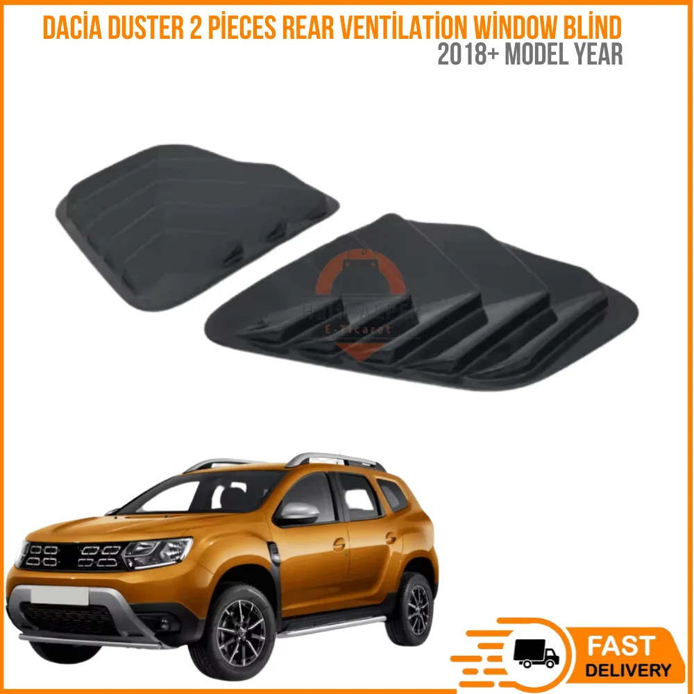 

For Dacia Duster 2018 + Glossy Black Butterfly Glass Place 2 Pieces Rear Ventilation Window Blind Sun Shade Cover Sparrow Part