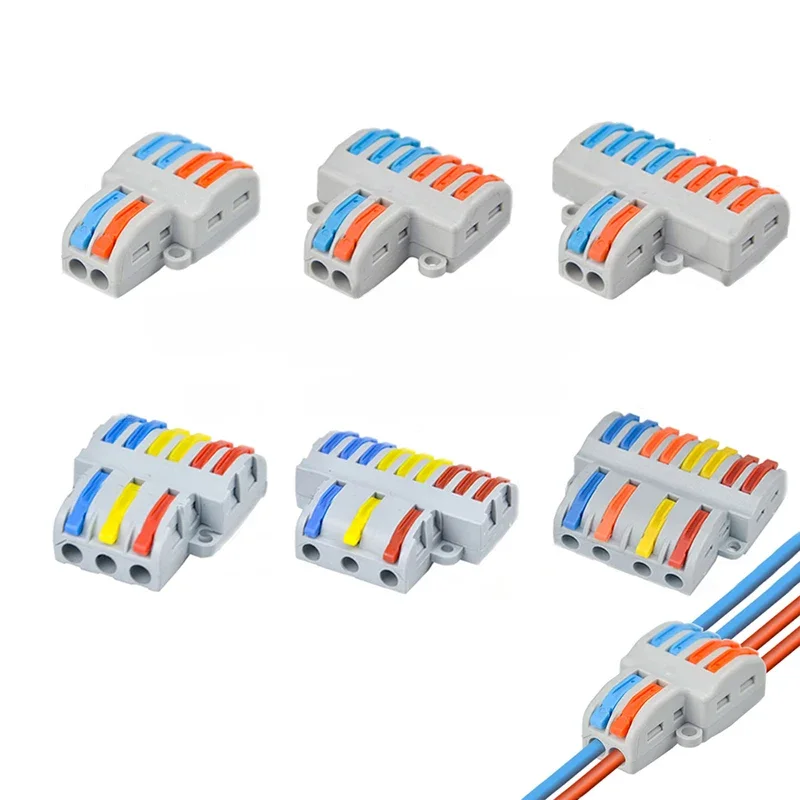 1/5 pièces Kabel Connectoren Mini Universele Compact Dirigent Push-In Terminal Blok Rapide Lente Épissage Draad Pour Thuis