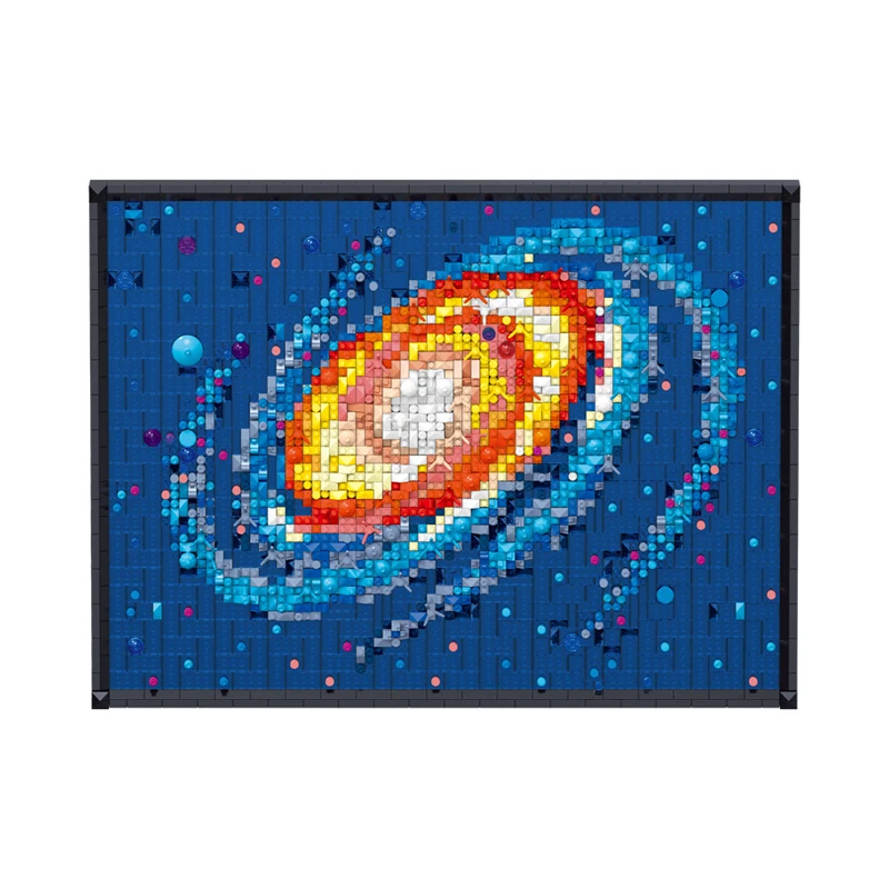 MOC 3D Pixel Art Milky Way Galaxy ภาพวาด Micro Mural Building Blocks Home Wall ตกแต่งมินิอิฐของเล่นเด็กผู้ใหญ่ของขวัญ