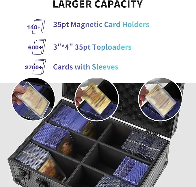 PSA Card Storage Box Organizer Graded Card Case Versatile with EVA Foam Protection Deck Box for TCG PSA CCG BGS Sports Card view 2