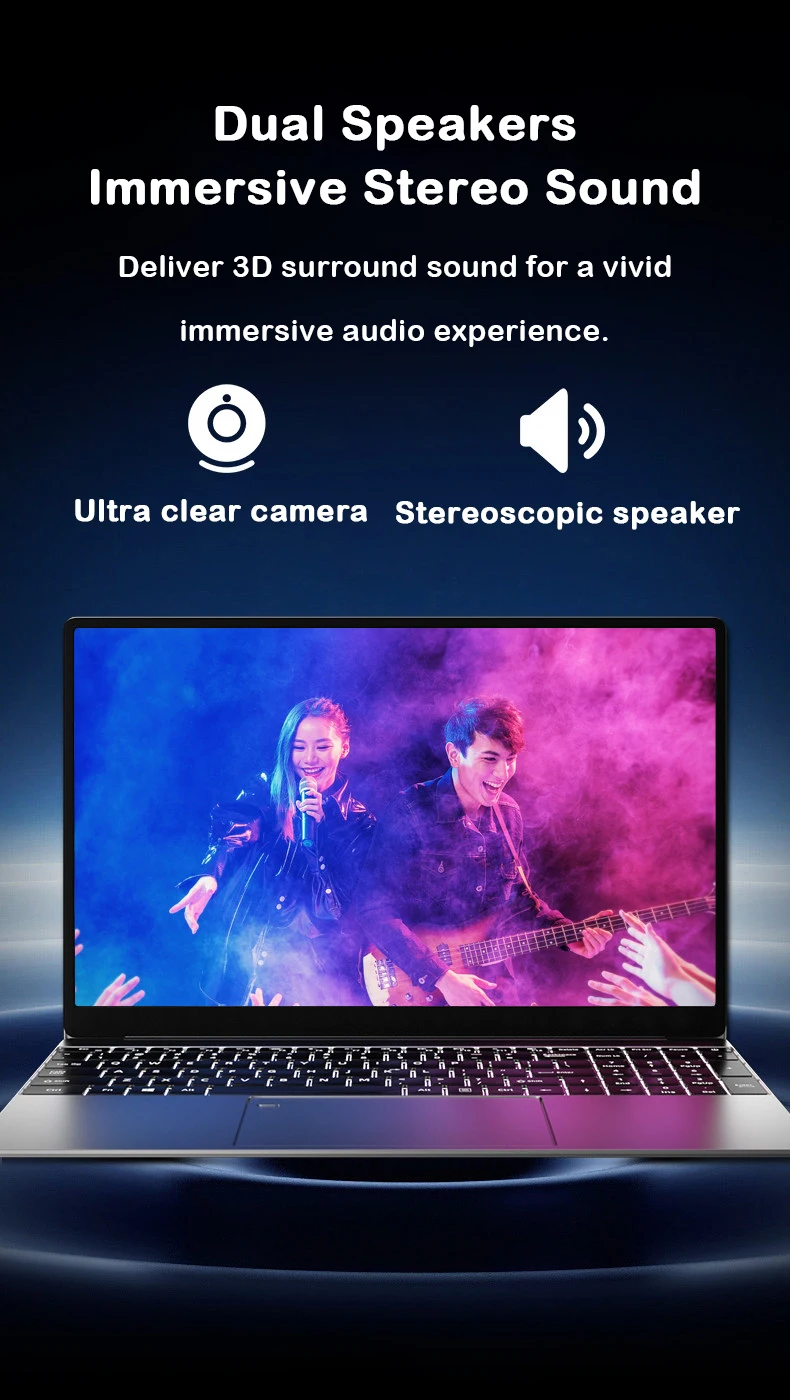 New 15.6' Laptop Intel Core I9-9880H 32GB 2TB Gaming PC Ultra Slim Office Study Computer PC Windows 11 Pro 1920*1080 HD