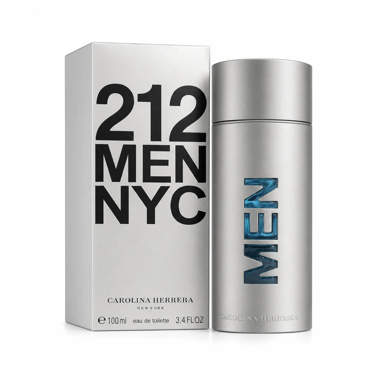 Carolina Herrera 212 Men NYC EDT Cologne For Men 100ml Silver Metal Cylinder Bottle Long Lasting Woody Citrus Fragrance Luxury Gift Box Spray For Business Dating Gentlemen view 2