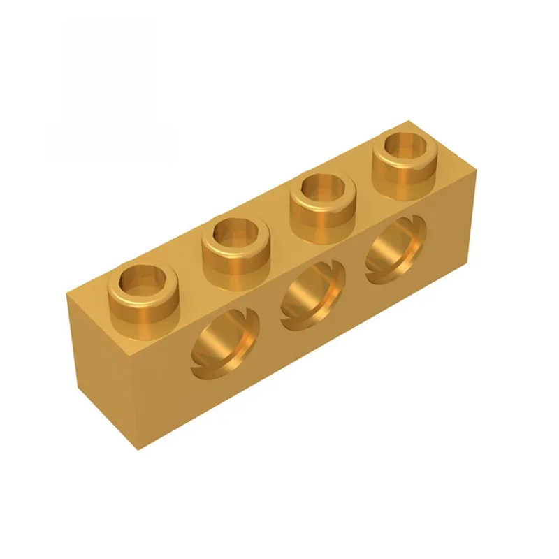 Gobricks-décennie s de construction techniques MOC pour enfants, particules d'assemblage compatibles, 3701, 1x4, 3 trous, jouet, 10 pièces
