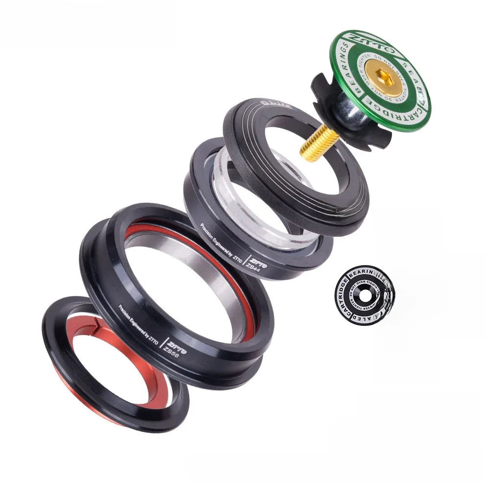 AliExpress ZTTO 4456ST MTB Bike Road Bicycle Headset 44mm 56mm CNC 1 1/8"-1 1/2" 1.5 Tapered 28.6 Straight Tube fork Internal 44 56 Headset