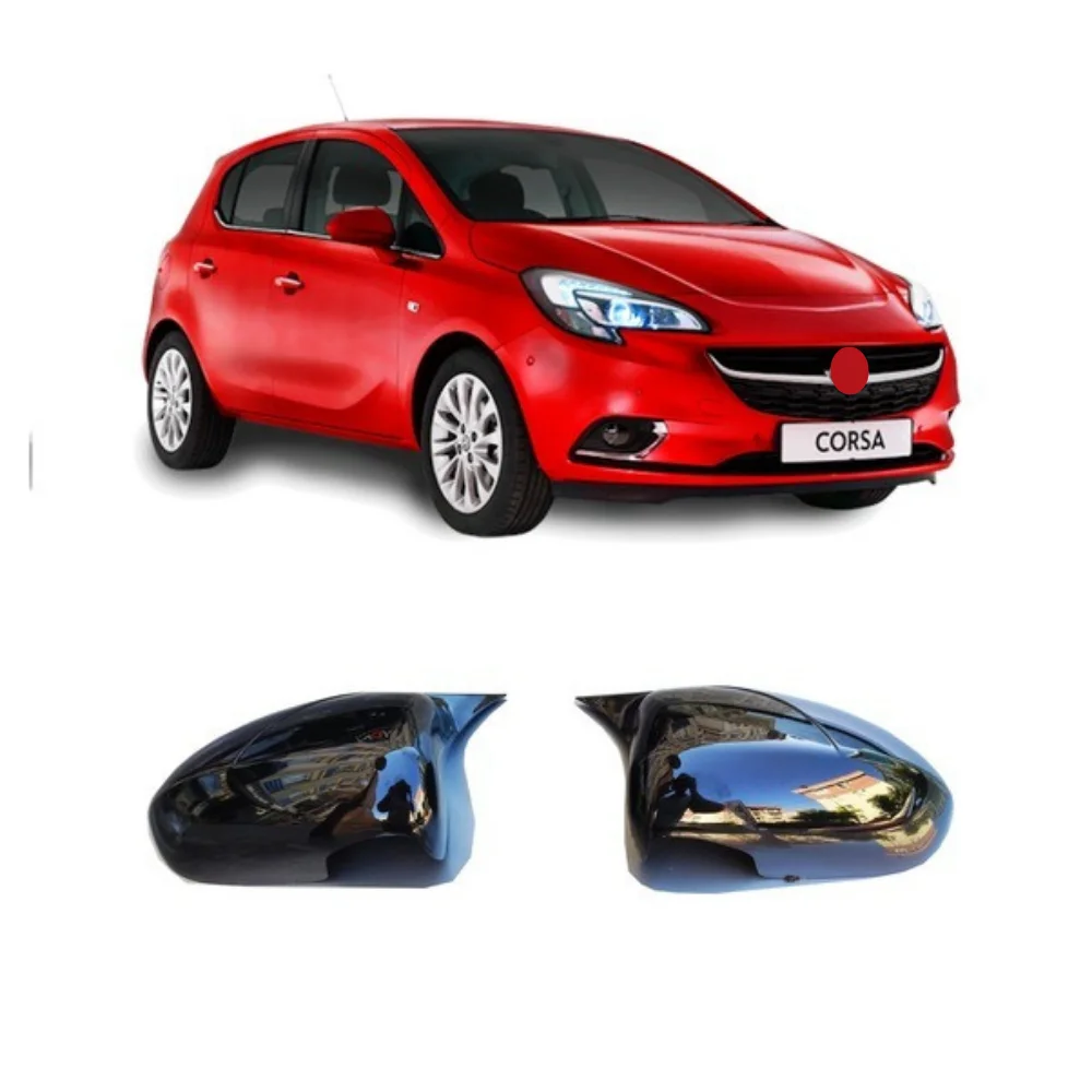 Für Opel Corsa E 2013-2017 Fledermaus Stil Spiegel abdeckung Autozubehör Rückspiegel Abdeckung 2