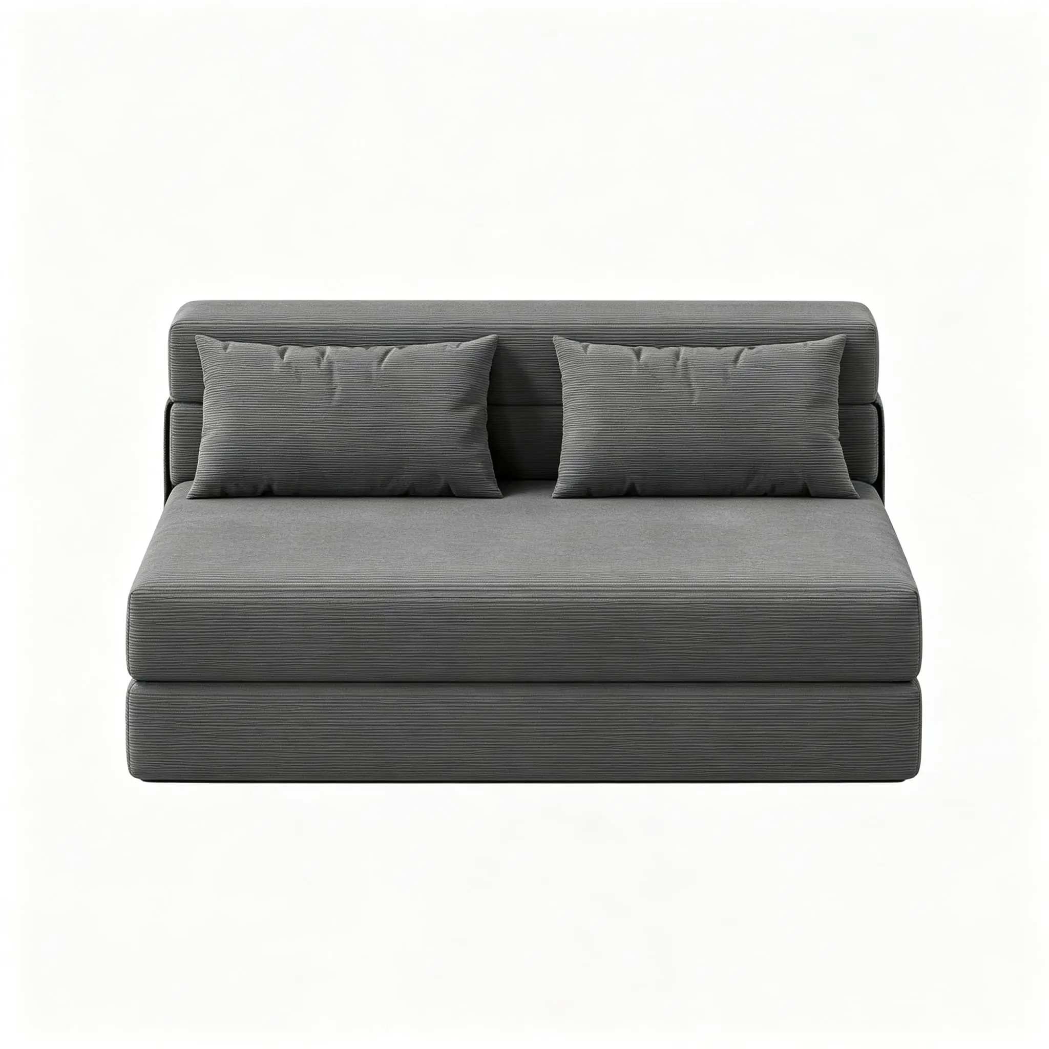 Divano letto convertibile 4 in 1, in velluto grigio scuro, con rivestimento removibile, ideale come letto per ospiti, non richiede montaggio, forma convertibile, compatto per ambienti piccoli.
