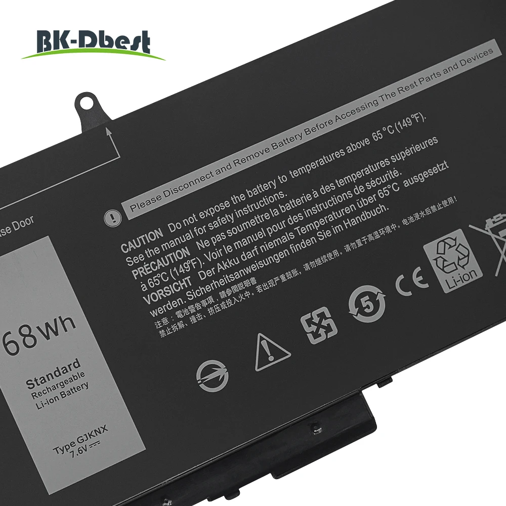 BK-Dbest Factory Direct Supply Wholesale High Quality GJKNX 68Wh 7.6V Laptop Battery for Dell Latitude 5280 5290 5480 5490 5491