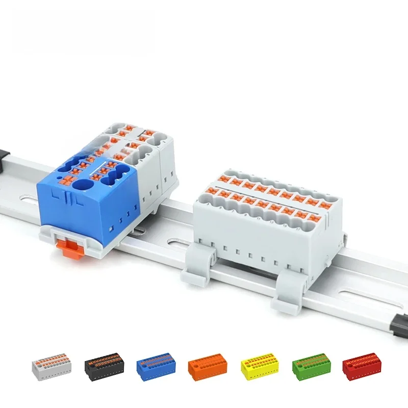 Connecteurs de fils, bornier enfichable épissable, séparateur d'une entrée à sorties multiples, boîte de jonction de Rail de guidage électrique PTFIX