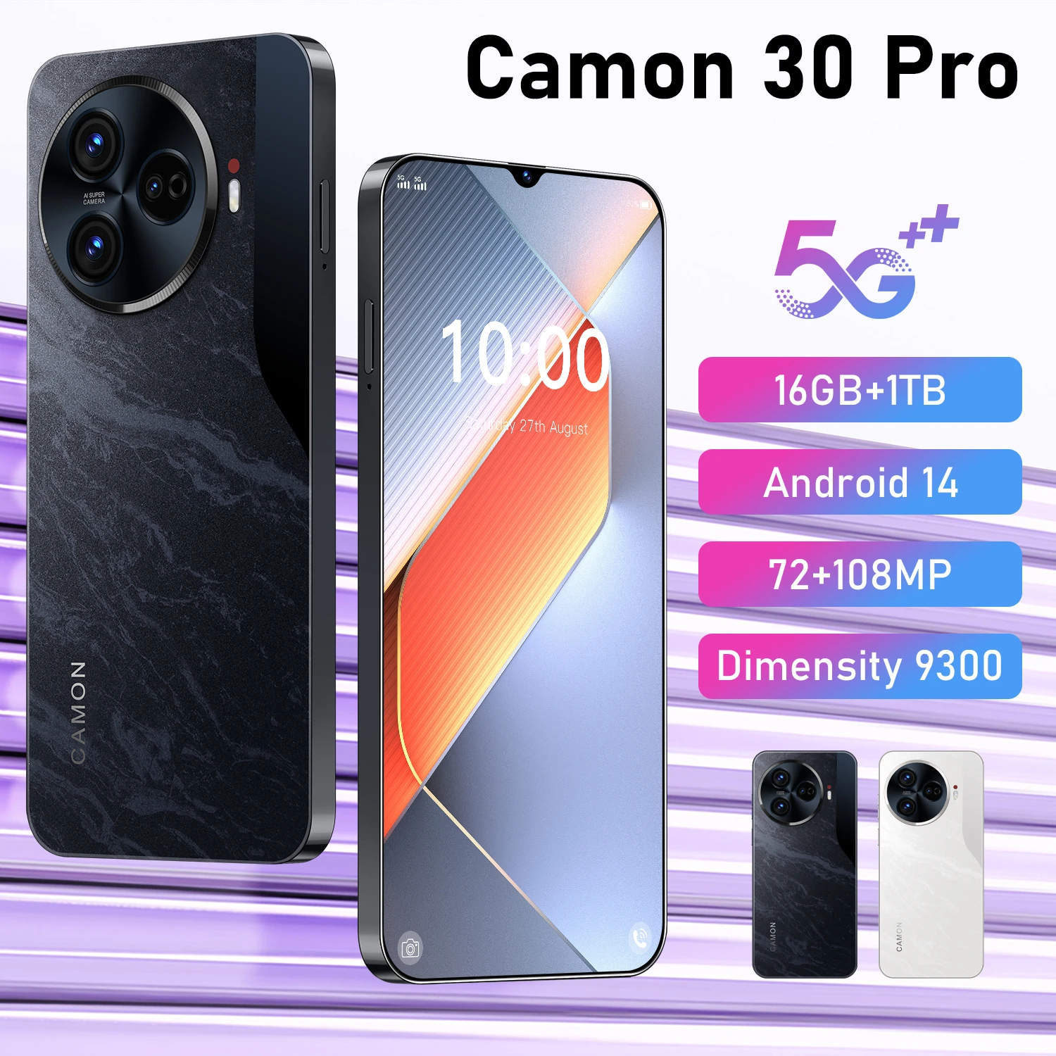 2025 New Original Mobile Phones Camon 30 Pro Smartphone 6.8 inch Global Version 16G+1T Android14 72+108MP Camera 4G/5G Cellphone