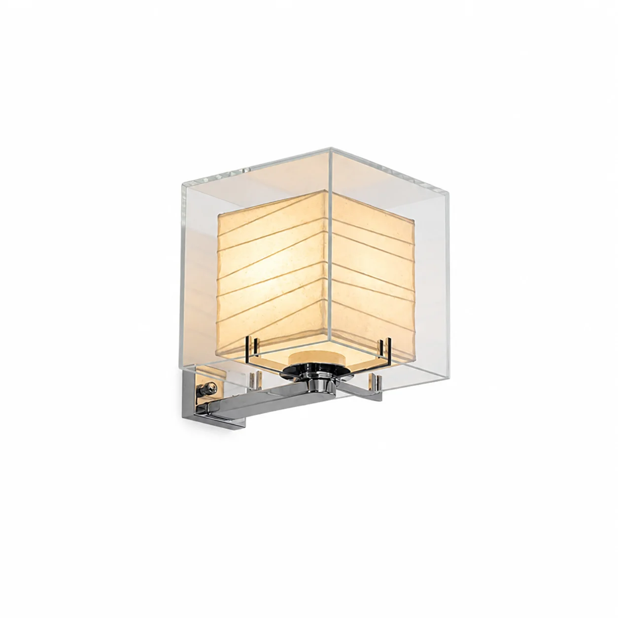 

Japanese Modern Wall Sconce, Glass & Rice Paper, for Bedside, Hallway, Entryway & Living Room