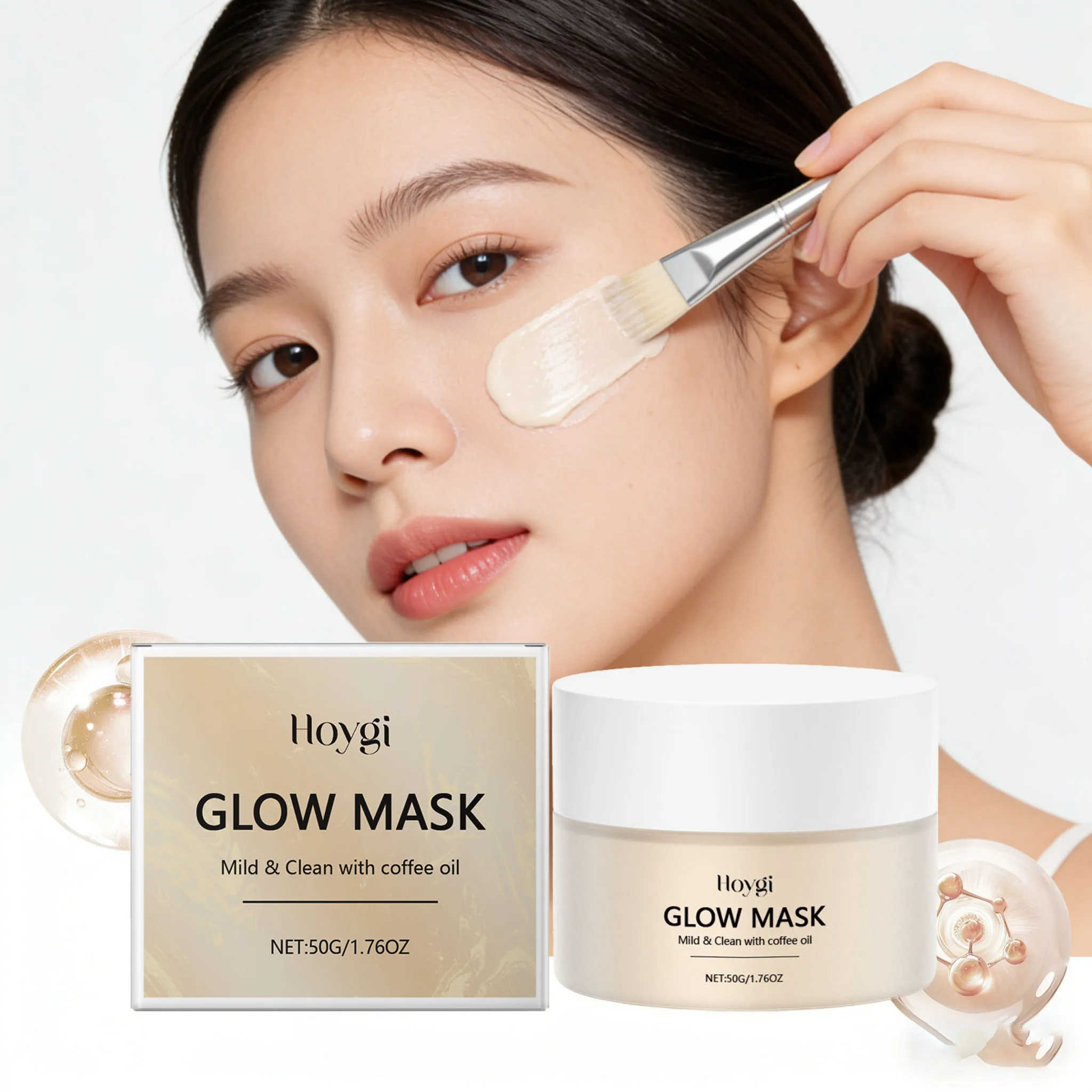 

Осветляющая маска для лица 50 г: глубокое очищение, увлажнение, сужение пор, контроль жирности, повышение эластичности кожи, сияние