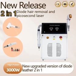 New soprano 2 in 1, portable 755nm 808nm 1064nm diode painless hair removal tattoo removal laser machine