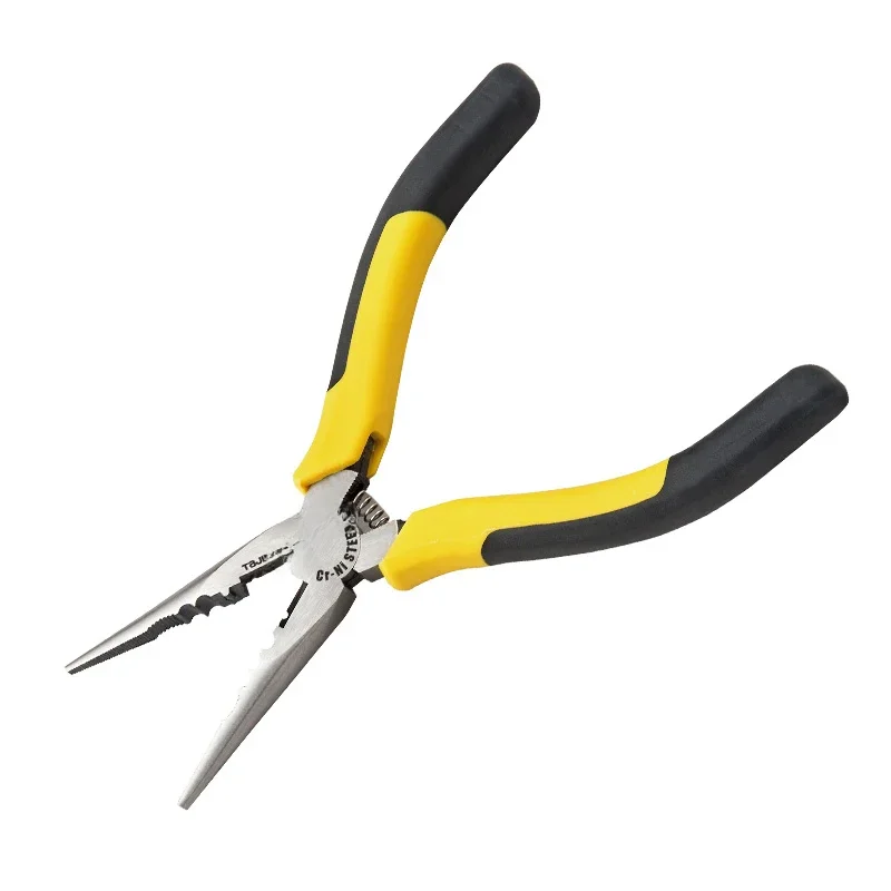 Standard multi-purpose needle-nose pliers Standard multi-purpose needle-nose pliers The electrician manually strips wires 160mm