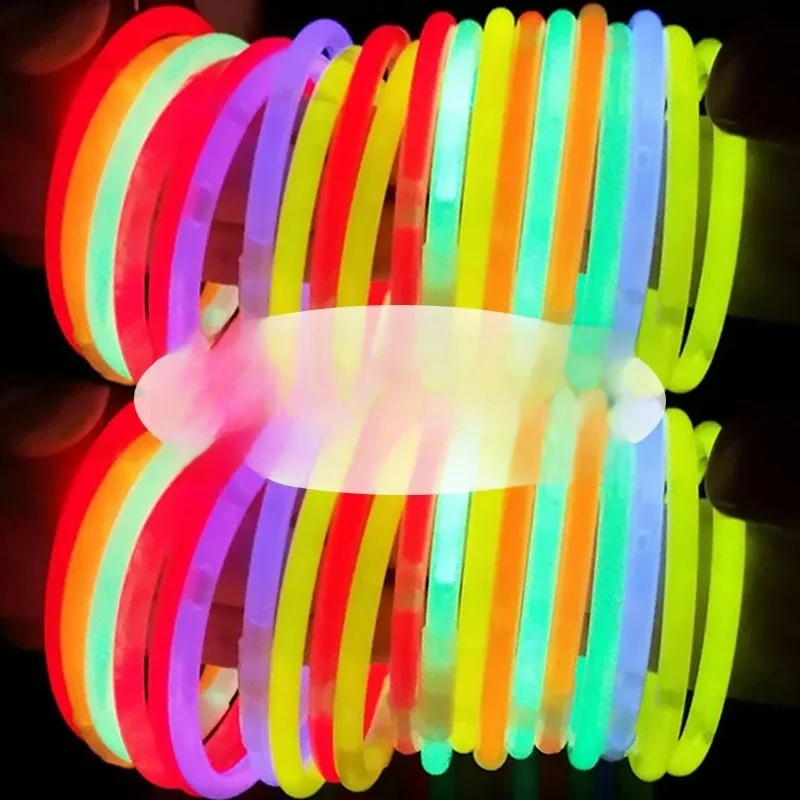 Bâtons lumineux multicolores, bâton lumineux coloré, Fluorescence lumineuse, fournitures de décoration pour fête d'anniversaire et de mariage