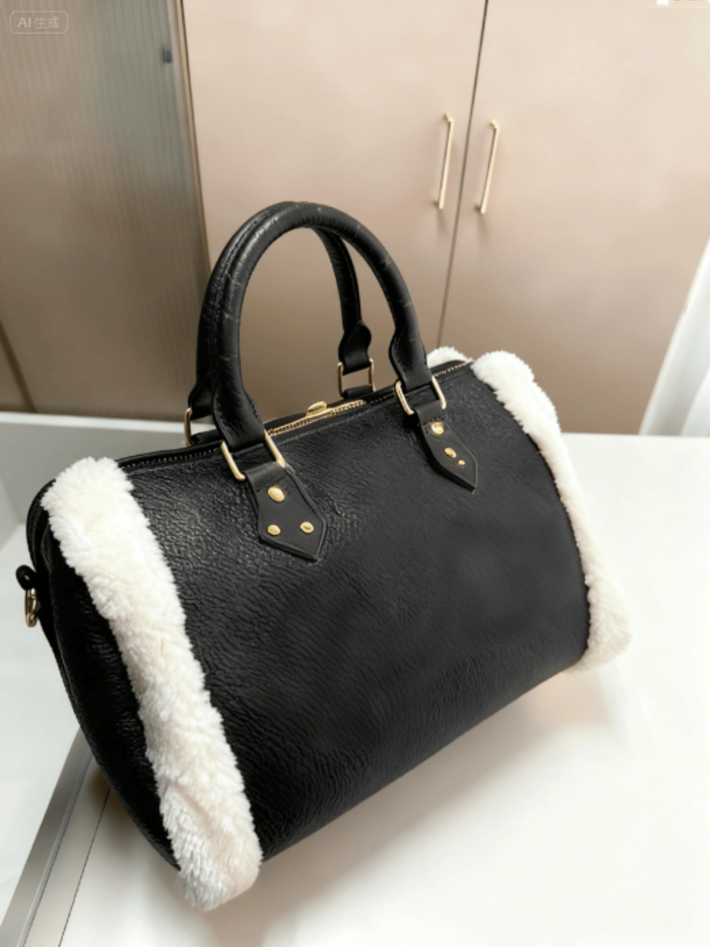 

2025 Women Pillow Bag New Teddy Wool Fashion Autumn Winter Simple Leisure Large Capacity Soft Women Bag 28*17cm
