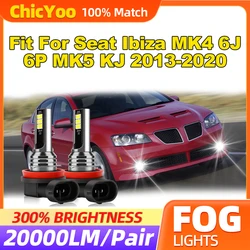 Fit For Seat Ibiza MK4 6J 6P MK5 KJ 2013 2014 2015 2016 2017 2018 2019 2020 20000LM Car Fog Lights 60W Fog Lamps 12V 6000K White