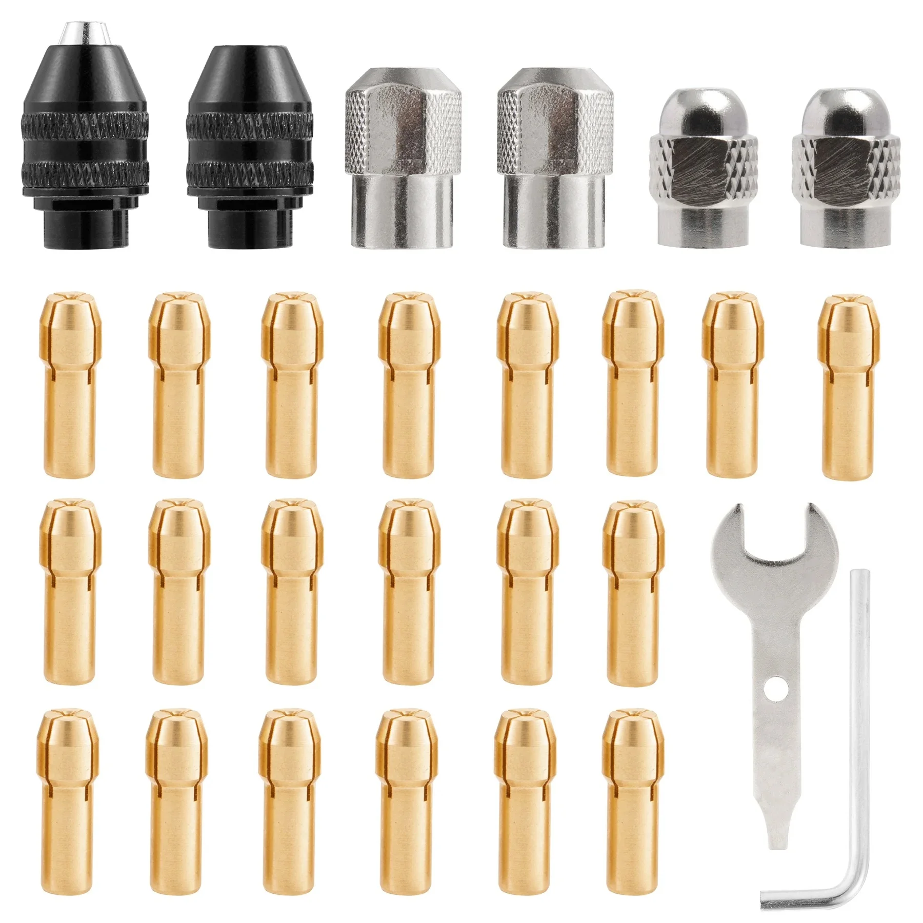 28-częściowy zestaw tulei zaciskowych do wiertarki Dremel, 1/32" do 1/8" Zamiennik 4486 Wiertarka bezkluczykowa Chwyt wiertarski Narzędzie obrotowe Szybka wymiana — zdjęcie 2