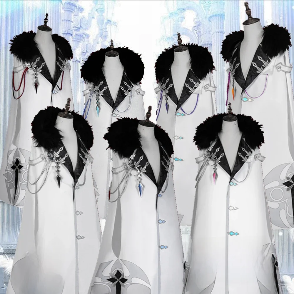 Genshin Impact Fatui Cosplay Kostuum Doctor Harlecchino Capitano Tartaglia Marionet Pulcinella Colombina Volwassen Mantel C07575 - afbeelding 2