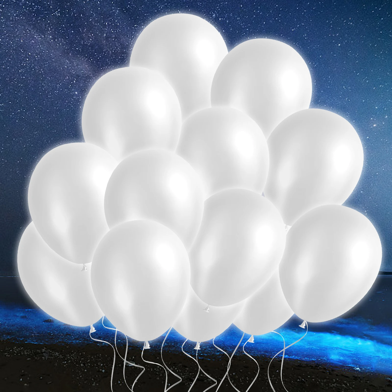 50 LED Light Up Balloons Perfect Supply for Wedding, Birthday Party, Party CampingBachelor Christmas Housewarming Baby Shower