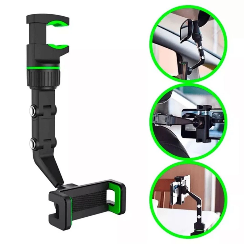 Supporto per telefono da auto multifunzionale regolabile con rotazione di 360 gradi