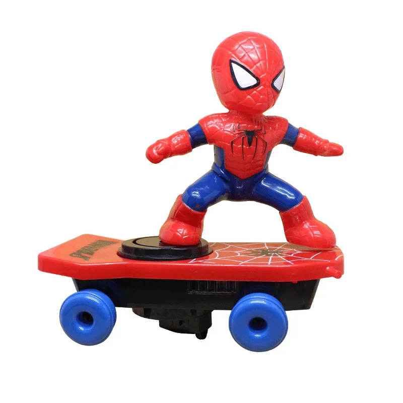 Genuine Variety Superman Rotating 360-degree Stunt Spider-Man Scooter Rolling Universal Iight Music Children\'s Electric Toy