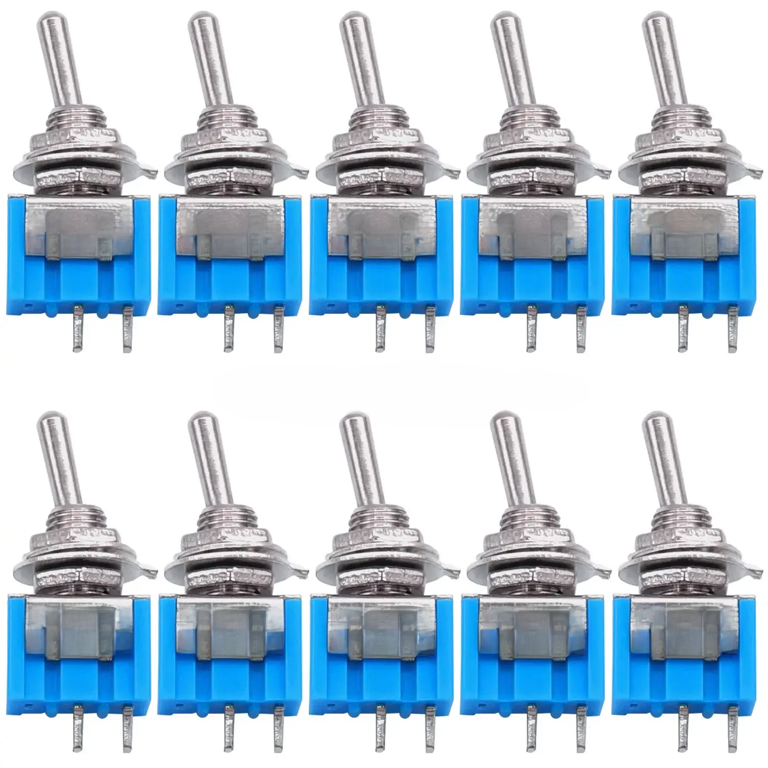 Interruptor de alavanca em miniatura DPDT, 2 pinos, 3 pinos, 6Pin, 2 posições, ligado, desligado,