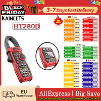 Kaiweets Ht208D Inrush Clamp Meter Ncv Sensor Gfci Electrical Outlet Tester Null Wire and Live Wire Testing