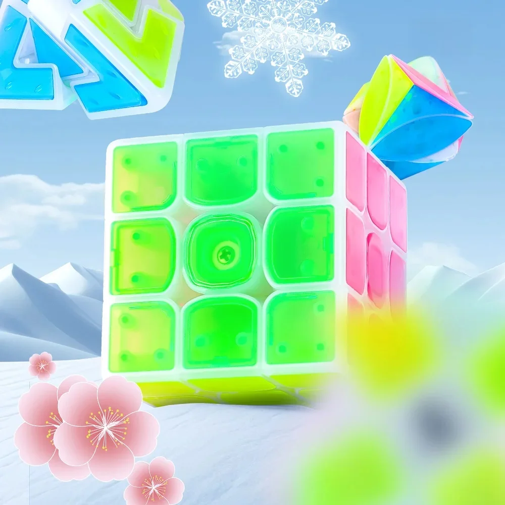 QiYi glace ambre série Cubes pêcheur/axe/miroir Cube 3x3 Puzzle éducatif Cube magique pour enfants cadeau jouet Cubo Magico