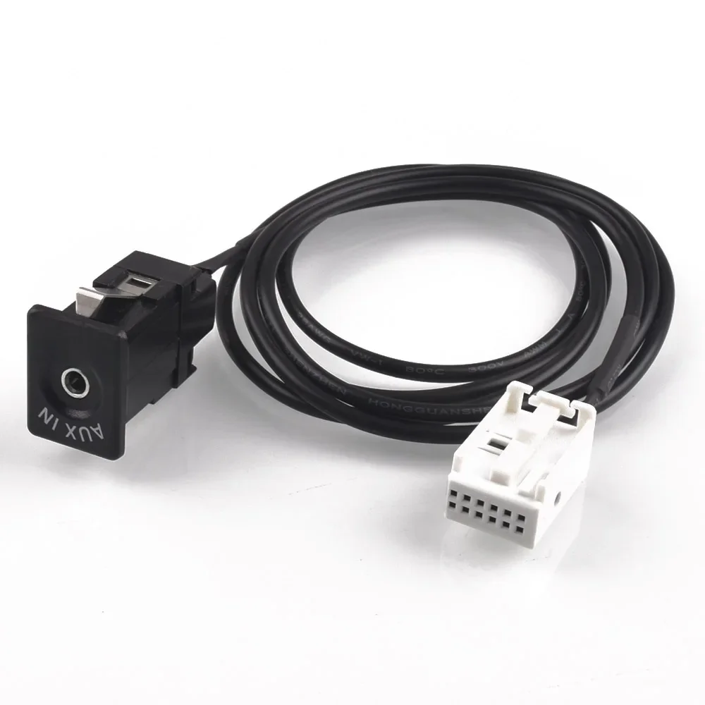 12PIN Aux Audio Cable Socket Interface Adapter Cable For Peugeot 307 308 408 407 507 for Citroen RD4 C2 C4 C5 — zdjęcie 2