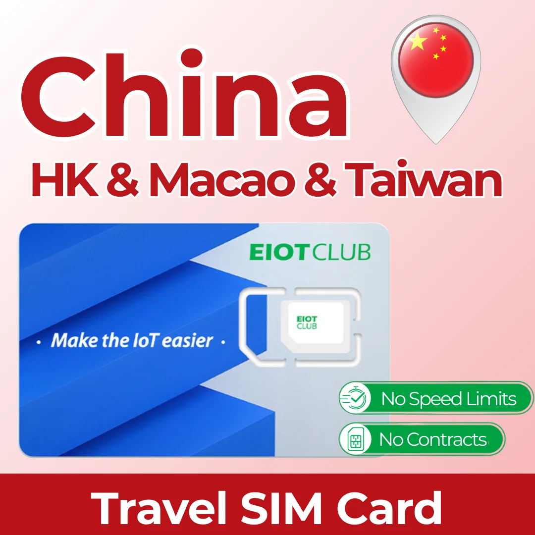 Mainland China, Hong Kong, Macao, Taiwan Prepaid Data SIM Card, Travel and Business SIM for Routers, Hotspots, Tablet, Phones