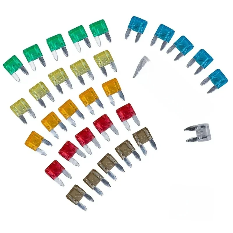 35 sztuk MIXED Mini Blade Fuse AUTO Car Motorcycle 5 7.5 10 15 20 25 30 AMP Blade Fuse Assortment Set Uniwersalne akcesoria — zdjęcie 2