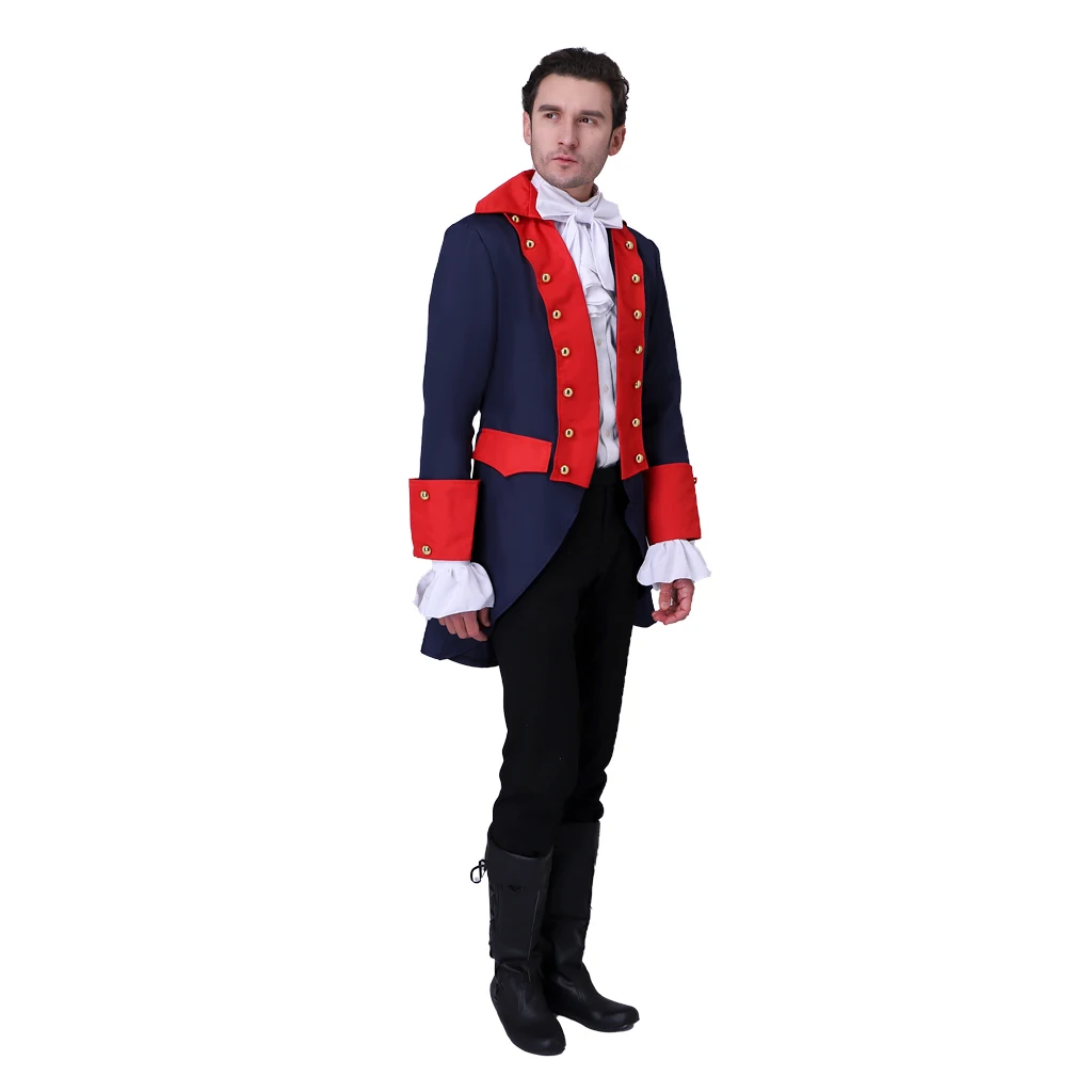 Men's Halloween Alexander Hamilton Period Tuxedo Vintage Costume Tuxedo Military Coat Court Cosplay Prom Coat Red